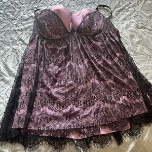 Cacique babydoll/chemise lace lingerie, size 26/28